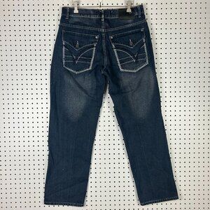 Jean‎ Station Embroidered Y2K Baggy Jeans 32x30 Streetwear Skate Wide Leg Grunge